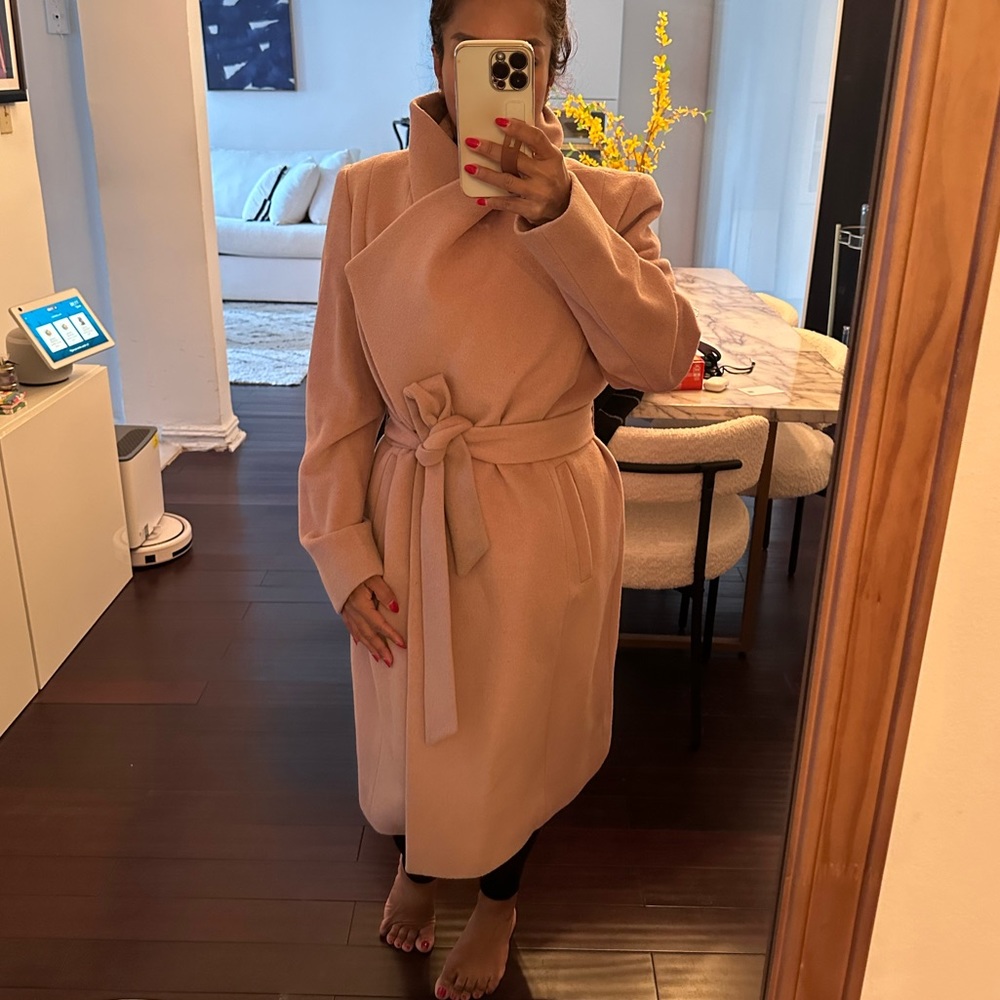 Cole Haan Signature Wrap coat blush pink